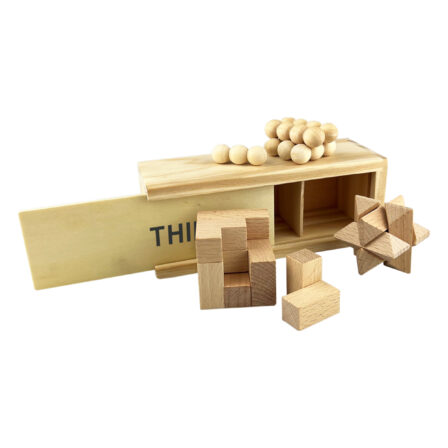 3 in 1 Wooden Brain Teaser - Better Promo